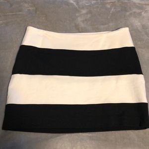 EXPRESS black and white striped mini skirt.
